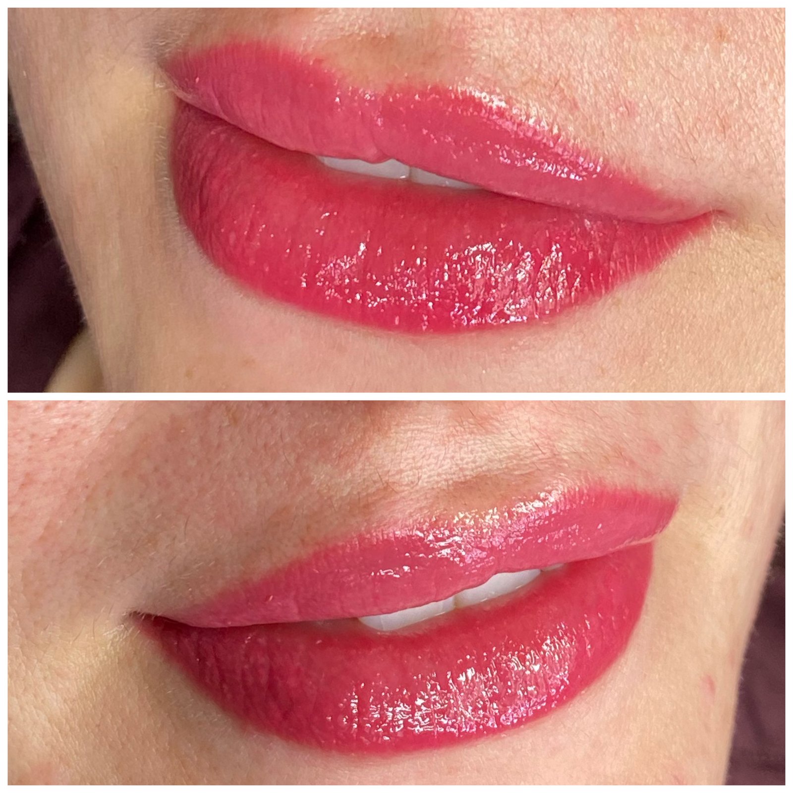 Lip blush fresh and healed comparison permanent makeup Houston