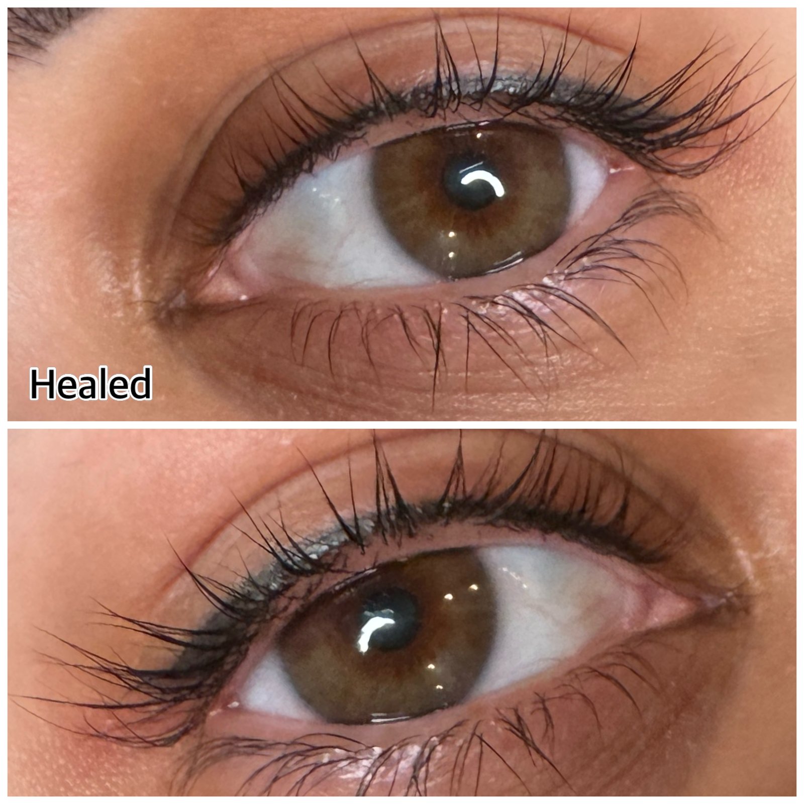 Eyeliner tattoo healed result with soft lash enhancement in Houston