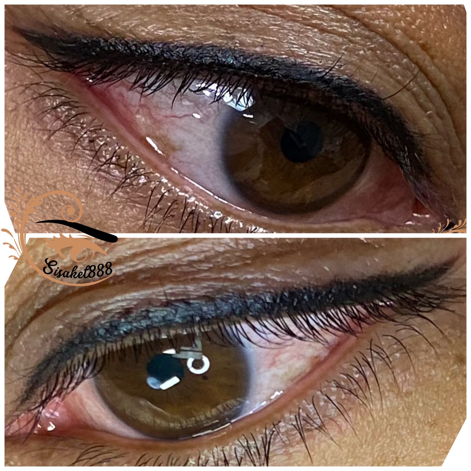 Eyeliner tattoo for almond eyes permanent makeup result