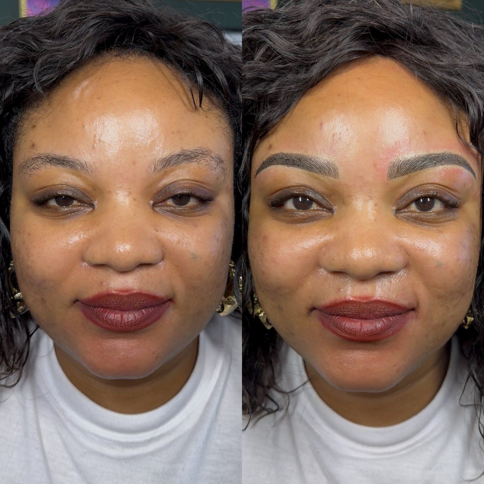 Ombre brows on light brown hair client in Houston