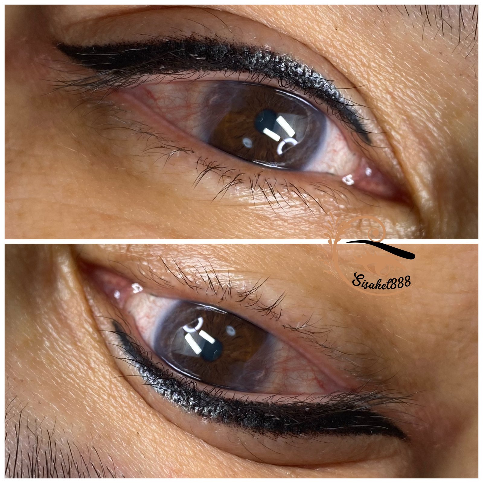 Classic eyeliner tattoo before and after permanent makeup